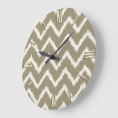 Ikat Chevrons - Taupe tan en beige Grote Klok (Hoek)