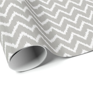 Ikat Chevrons - Zilver grijs en wit Cadeaupapier
