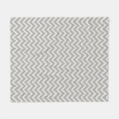 Ikat Chevrons - Zilver grijs en wit Fleece Deken (Voorkant (Horizontaal))