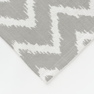 Ikat Chevrons - Zilver grijs en wit Fleece Deken