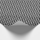 Ikat Chevrons - Zwart-wit Cadeaupapier (Hoek)