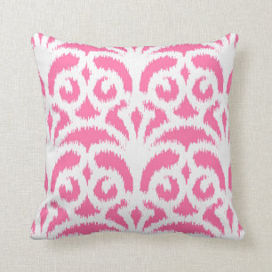 Ikat damask patroon - Hot roze Kussen