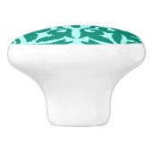 Ikat damask patroon - Turquoise en Aqua Keramische Knop (Zijkant)