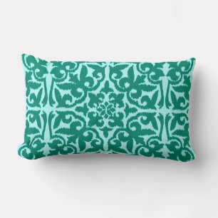 Ikat damask patroon - Turquoise en Aqua Kussen