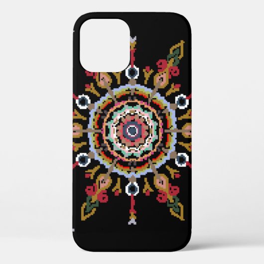 Ikat Damask Rode Groene Case-Mate iPhone Case (Achterkant)