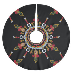 Ikat Damask Rode Groene  Kerstboom Rok