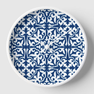 Ikat damtpatroon - Kobalt Blue en White