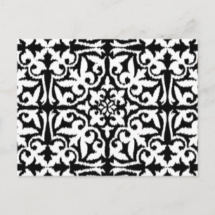 Ikat-damtpatroon - zwart en wit briefkaart