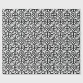 Ikat-damtpatroon - zwart en wit cadeaupapier (Vlak)