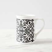 Ikat-damtpatroon - zwart en wit porselein kop (Rechts)