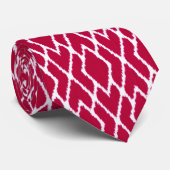 Ikat-diamanten - Rood en wit ruby Stropdas (Opgerold)