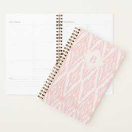 Ikat Diamond Pattern in pastelroze monogram Planner