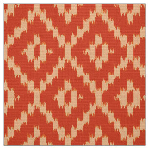 Ikat Diamond Pattern - Mandarijn en pastel oranje Stof
