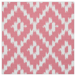 Ikat Diamond Pattern - Shell roze and white Stof
