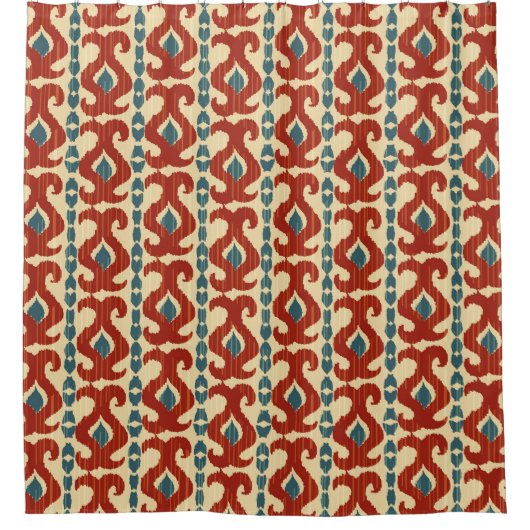 Ikat Elegance: naadloos patroonontwerp. Douchegordijn (Voorkant)