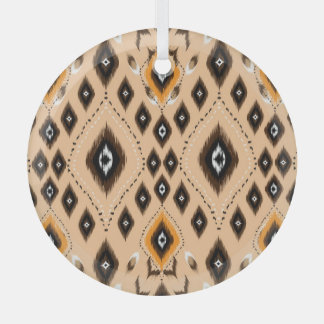 Ikat Etnisch Geometrisch Folklore Patroon Glas Ornament