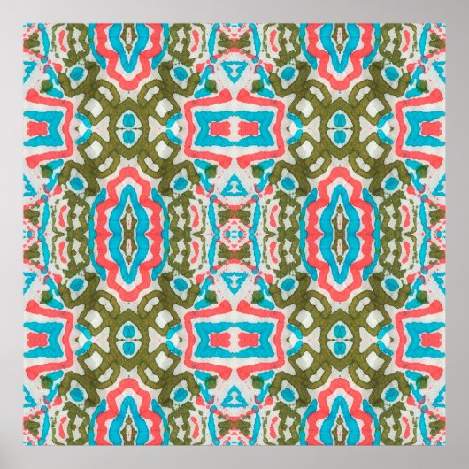 Ikat Etnische Abstracte Patroon. Shaman Pattern. P Poster (Voorkant)