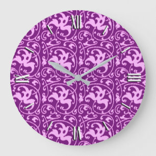 Ikat Floral Damask - Orchid en Paars Grote Klok