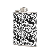 Ikat Floral Damask - White en Black Heupfles (Links)