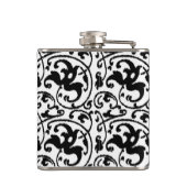 Ikat Floral Damask - White en Black Heupfles (Achterkant)