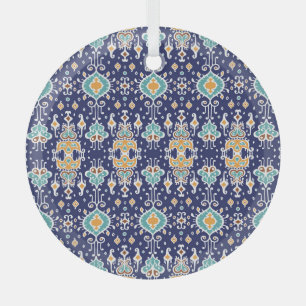 Ikat Geometric: Folklore Oriental Ornament. Glas Ornament