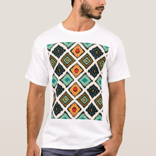Ikat geometrische, folklore tribale textuur. t-shirt