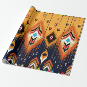 Ikat geometrische folklore-versiering. Tribale etn Cadeaupapier
