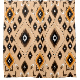 Ikat geometrische folklore-versiering. Tribale etn Douchegordijn