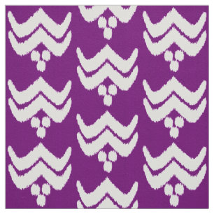 Ikat gestileerde floraal - amethyst paars en wit stof