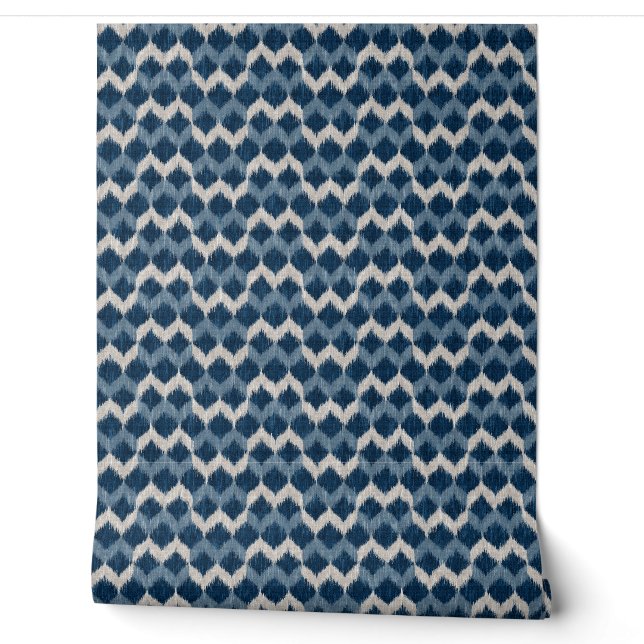 Ikat golfbehang behang (Afrollen)