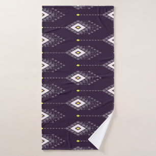 Ikat kroonluchterpatroon: textielontwerp badhanddoek
