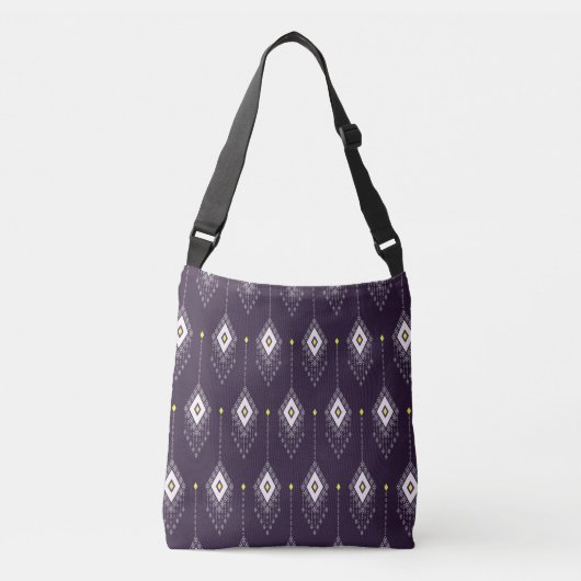 Ikat kroonluchterpatroon:  textielontwerp crossbody tas (Voorkant)