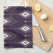 Ikat kroonluchterpatroon: textielontwerp theedoek (Quarter Fold)