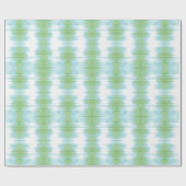 Ikat met glans in groen en aqua cadeaupapier (Vlak)