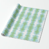 Ikat met glans in groen en aqua cadeaupapier (Uitgerold)