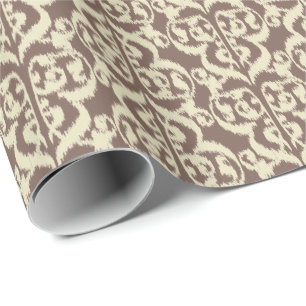 Ikat Moorish Damask - beige en taupe Cadeaupapier