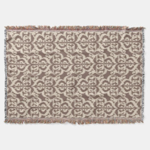 Ikat Moorish Damask - beige en taupe Deken