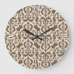 Ikat Moorish Damask - beige en taupe Grote Klok