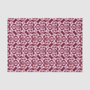 Ikat Moorish Damask - Bourgogne en roze. Tissuepapier
