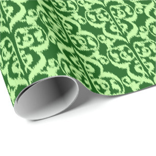 Ikat Moorish Damask - groen voor dennenhout en ner Cadeaupapier