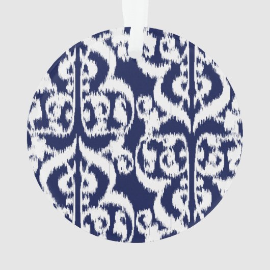 Ikat Moorish Damask - indigo et blanc (dos)