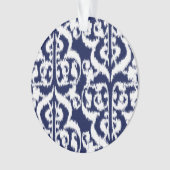 Ikat Moorish Damask - indigo et blanc (devant)
