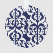 Ikat Moorish Damask - indigo et blanc (devant)