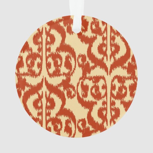 Ikat Moorish Damask - Mandarin orange (dos)
