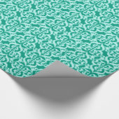 Ikat Moorish Damask - peace ock en aqua Cadeaupapier (Hoek)