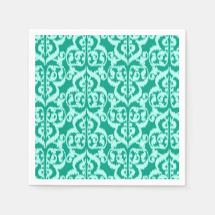 Ikat Moorish Damask - peace ock en aqua Servetten