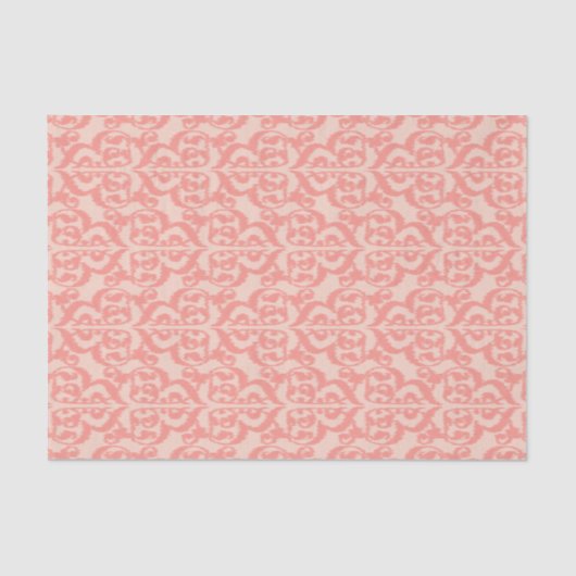 Ikat Moorish Damask - perzik en koraalroze Tissuepapier (Voorkant)