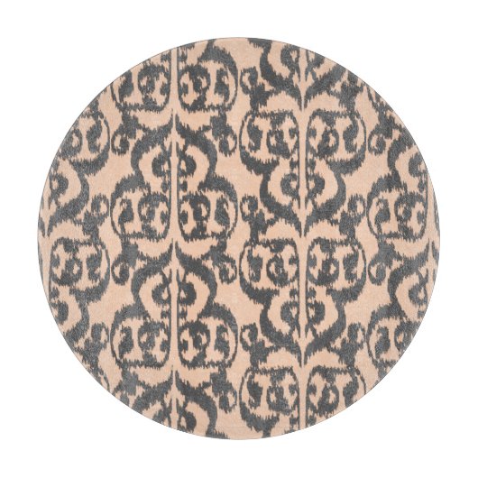 Ikat Moorish Damask - perzikkleurig en koolgrijs Snijplank (Voorkant)