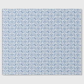 Ikat Moorish Damask - sky blue en white Cadeaupapier (Vlak)