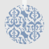 Ikat Moorish Damask - sky blue en white Ornament (achterkant)